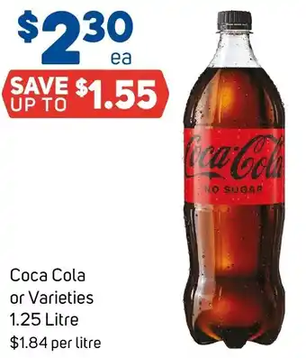 Foodland Coca Cola or Varieties 1.25 Litre offer