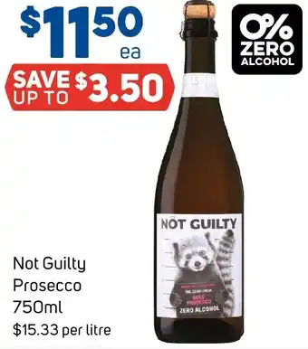 Foodland Not Guilty Prosecco 750ml offer