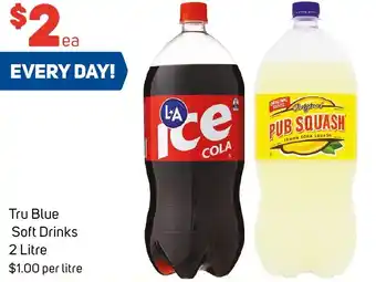 Foodland Tru Blue Soft Drinks 2 Litre offer