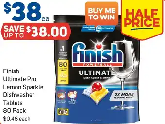 Foodland Finish Ultimate Pro Lemon Sparkle Dishwasher Tablets 80 Pack offer