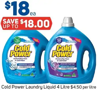 Foodland Cold Power Laundry Liquid 4 Litre offer