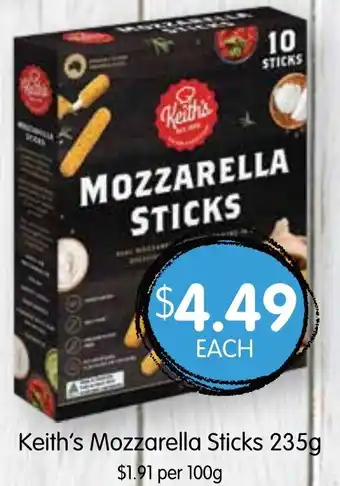 Spudshed Keith's Mozzarella Sticks 235g offer