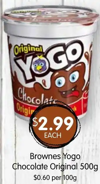 Spudshed Brownes Yogo Chocolate Original 500g offer