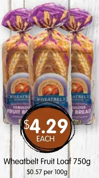 Spudshed Wheatbelt Fruit Loaf 750g offer