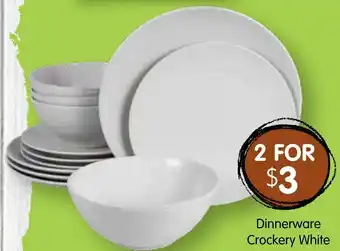 Dinnerware Crockery White