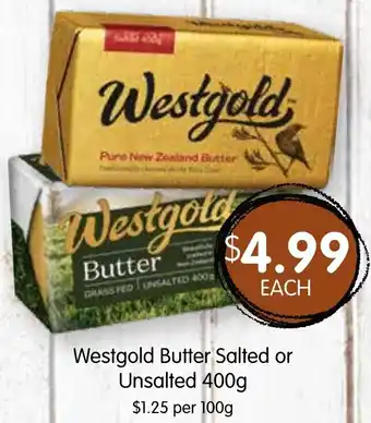 Spudshed Westgold Butter Salted or Unsalted 400g offer