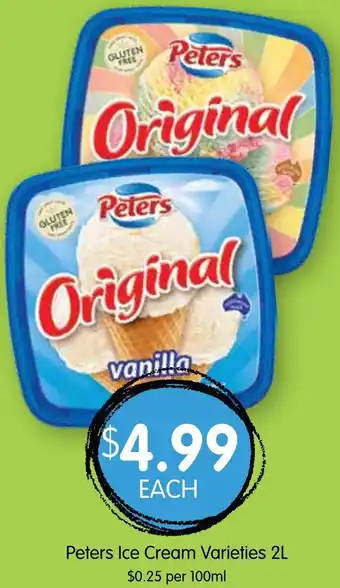 Spudshed Peters Ice Cream Varieties 2L offer