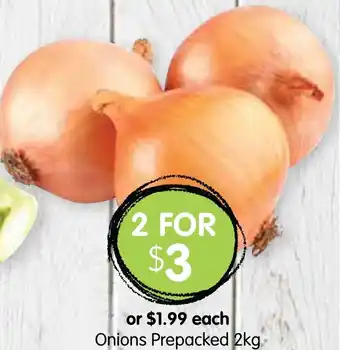 Spudshed Onions Prepacked 2kg offer