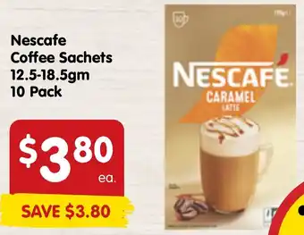 Spar Nescafe Coffee Sachets 12.5-18.5gm 10Pack offer