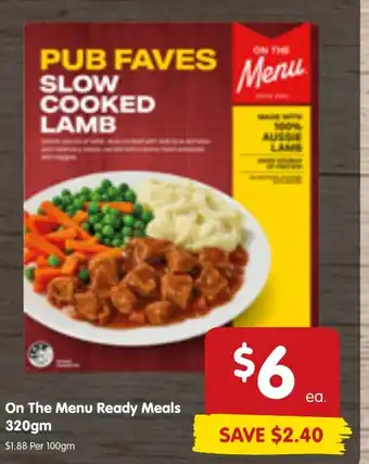 Spar On The Menu Ready Meals 320gm offer