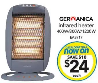 Cheap as Chips GERMANICA infrared heater 400W/800W/1200W offer