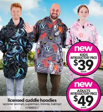 Cheap as Chips licensed cuddle hoodies  adults offer