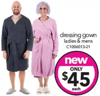 Cheap as Chips dressing gown ladies & mens offer