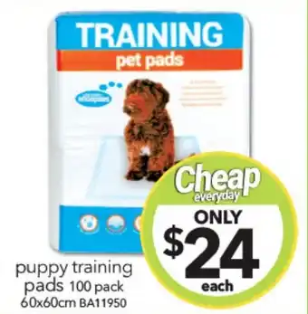 puppy training pads 100 pack 60x60cm