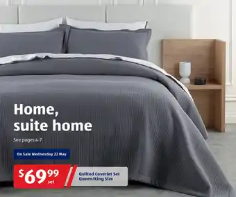 ALDI Quilted Coverlet Set Queen/King Size offer