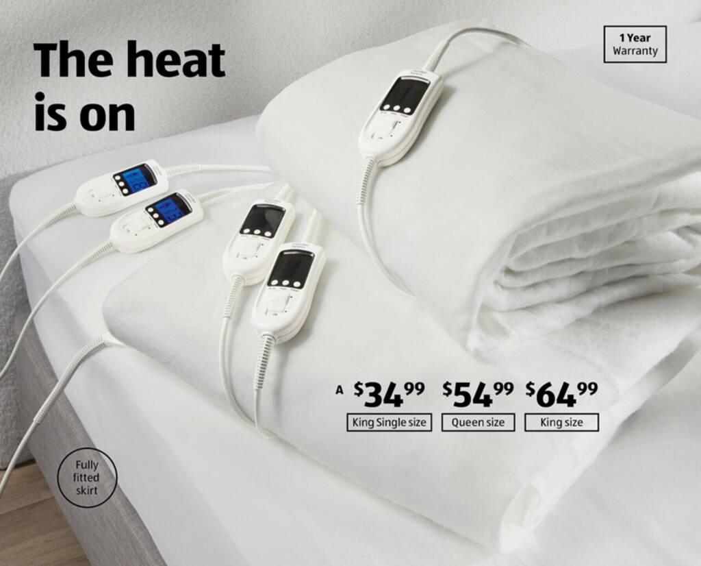 Electric Blanket King Single Size offer at ALDI