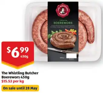 ALDI The Whistling Butcher Boerewors 450g offer