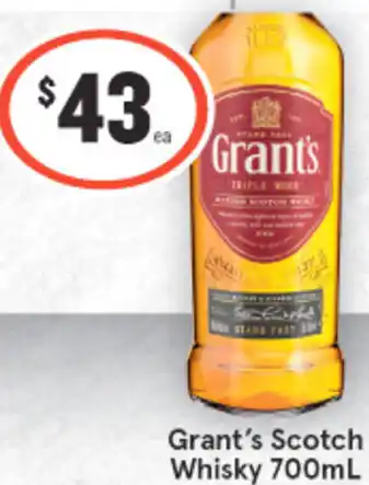 IGA Liquor Grant's Scotch Whisky 700mL offer