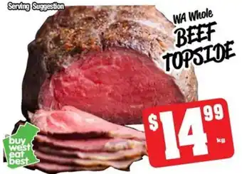 Farmer Jack's WA Whole BEEF TOPSIDE per kg offer