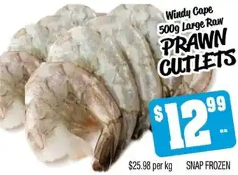 Farmer Jack's Windy Cape 500g Large Raw PRAWN CUTLETS offer