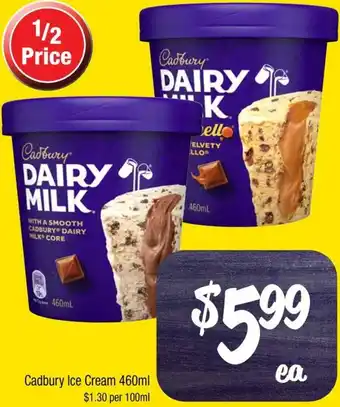 Farmer Jack's Cadbury Ice Cream 460ml offer