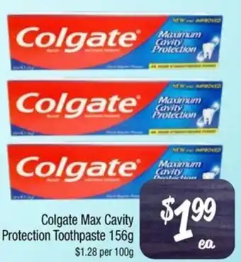 Farmer Jack's Colgate Max Cavity Protection Toothpaste 156g offer