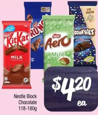 Farmer Jack's Nestle Block Chocolate 118- 180g offer