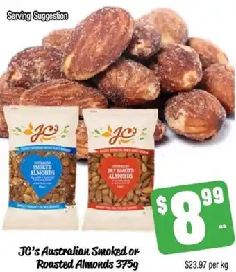 Farmer Jack's JC's Australian Smoked or Roasted Almonds 375g offer