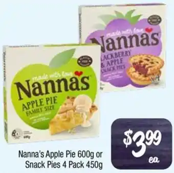 Farmer Jack's Nanna's Apple Pie 600g or Snack Pies 4 Pack 450g offer