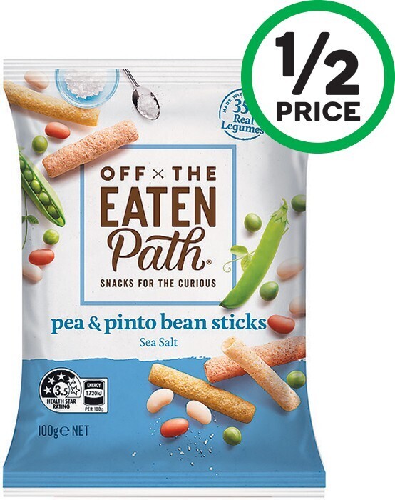 Off The Eaten Path Pea & Pinto Bean Sticks 100g From the Health Food