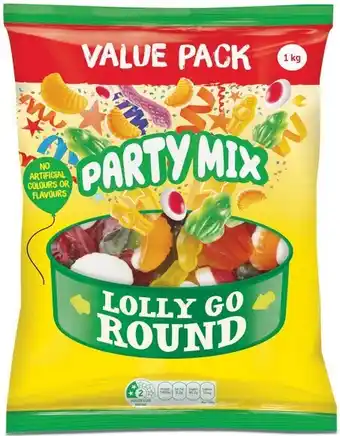 Woolworths Lolly Go Round Party Mix 1 kg or Sharepack 500g offer