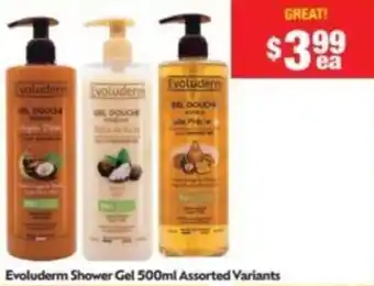 Chemist Warehouse Evoluderm Shower Gel 500ml Assorted Variants offer