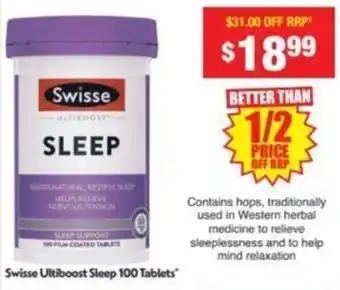 Chemist Warehouse Swisse Ultiboost Sleep 100 Tablets offer