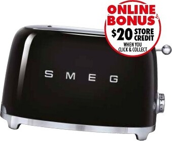The Good Guys Smeg 50s Retro Style 2 Slice Toaster - Black offer