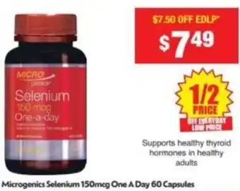 Chemist Warehouse Microgenics Selenium 150mcg One A Day 60 Capsules offer