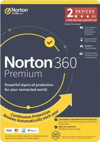 The Good Guys Norton 360 Premium Internet Security - 2 Device 12 Months offer