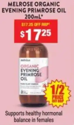 Chemist Warehouse MELROSE ORGANIC EVENING PRIMROSE OIL 200mL offer