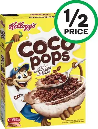 Woolworths Kellogg's Coco Pops 650g or Sultana Bran Original 730g offer