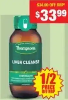 Chemist Warehouse Thompsons LIVER CLEANSE offer