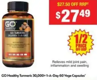 Chemist Warehouse GO Healthy Turmeric 30,000+ 1-A-Day 60 Vege Capsules offer