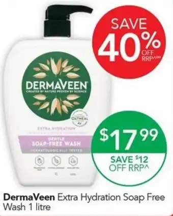 Terry White DermaVeen Extra Hydration Soap Free Wash 1 litre offer