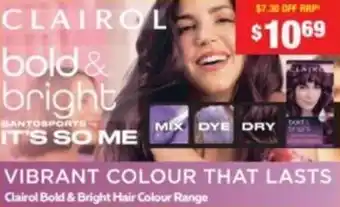 Chemist Warehouse Clairol Bold & Bright Hair Colour Range offer