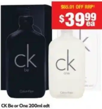 Chemist Warehouse CK Be or One 200ml edt offer