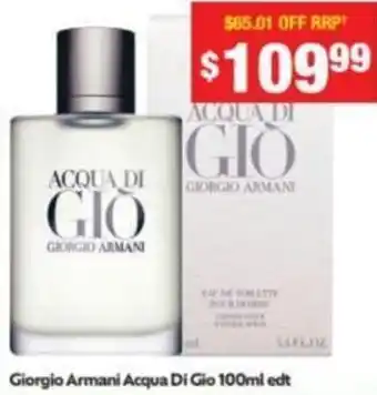 Chemist Warehouse Giorgio Armani Acqua Di Gio 100ml edt offer