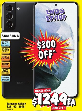 JB Hi-Fi Samsung Galaxy S21+5G 128GB offer