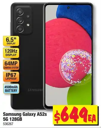 JB Hi-Fi Samsung Galaxy A52s 6.5" 5G 128GB offer