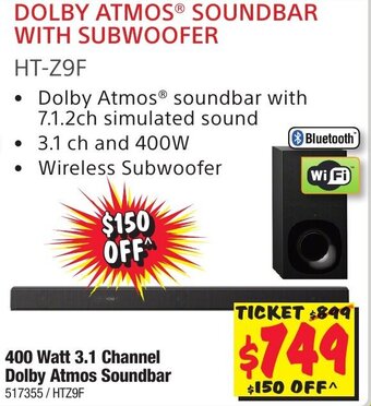 JB Hi-Fi 400 Watt 3.1 Channel Dolby Atmos Soundbar offer