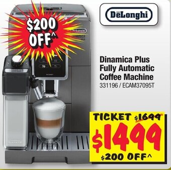 JB Hi-Fi DeLonghi Dinamica Plus Fully Automatic Coffee Machine offer