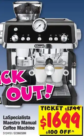 JB Hi-Fi DeLonghi La Specialista Maestro Manual Coffee Machine offer