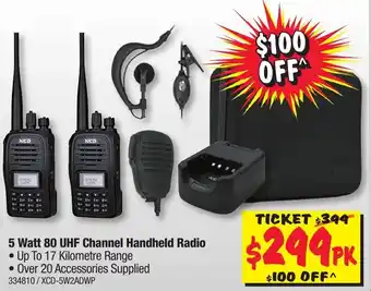 JB Hi-Fi XCD 5 Watt 80 Channel Handheld Radio offer